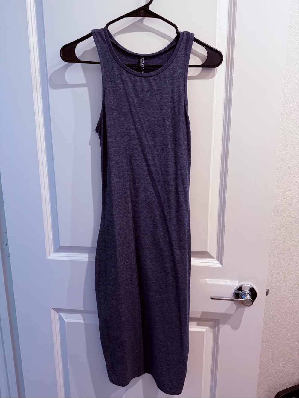 Sleeveless Midi Tank Dress in Blue Gray